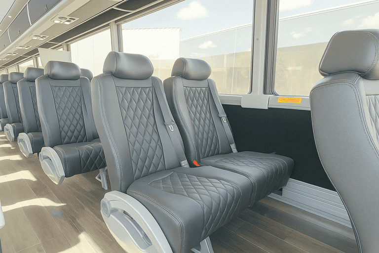 interior of Corona Coach Bus Service charter bus