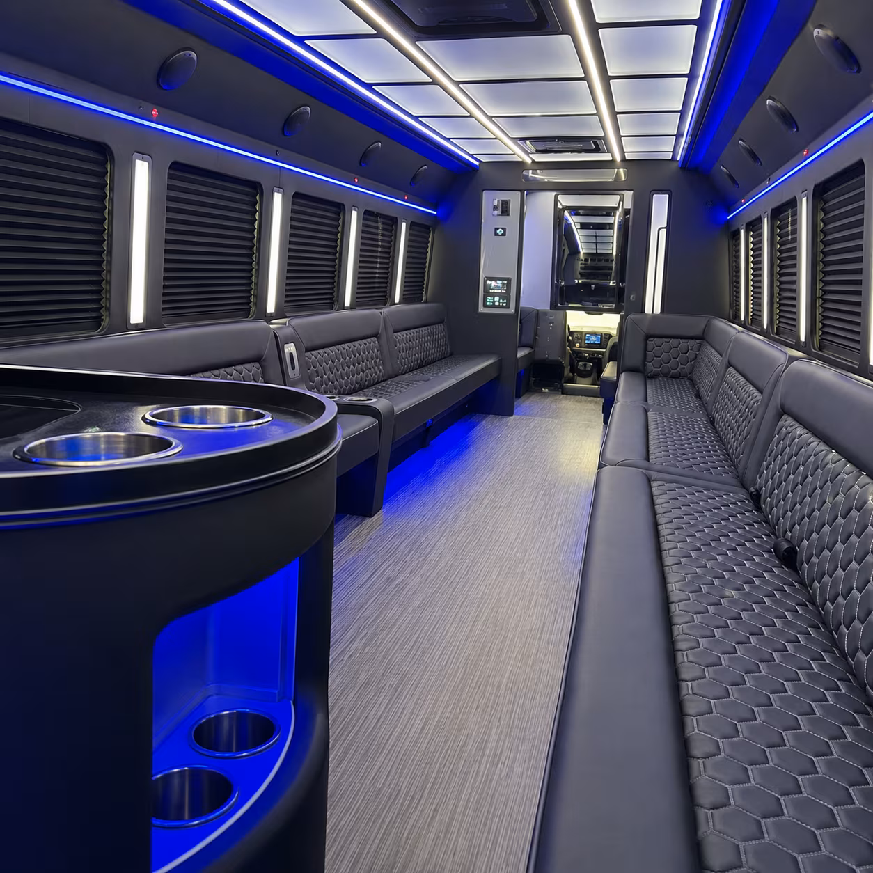 corona party bus rentals inside
